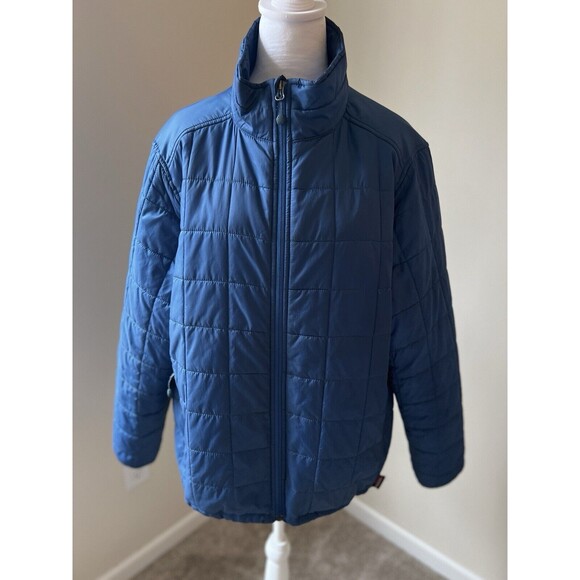 Lands End Jacket Primaloft Mens Large 42-44 Quilted Coat Navy Packable - Picture 1 of 11